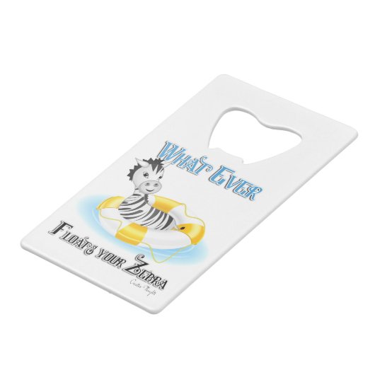 Wat er ook op drijft Uw Zebra 4 Creditkaart Flessenopener (Achterkant Gekanteld)