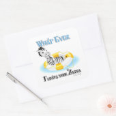 Wat er ook op drijft Uw Zebra 4 Vierkante Sticker (Envelop)