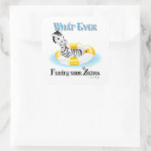 Wat er ook op drijft Uw Zebra 4 Vierkante Sticker (Tas)