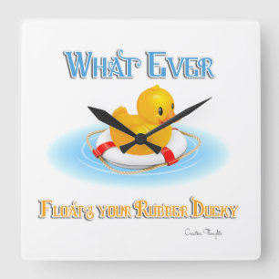 Wat er ook op drijft. vierkante klok