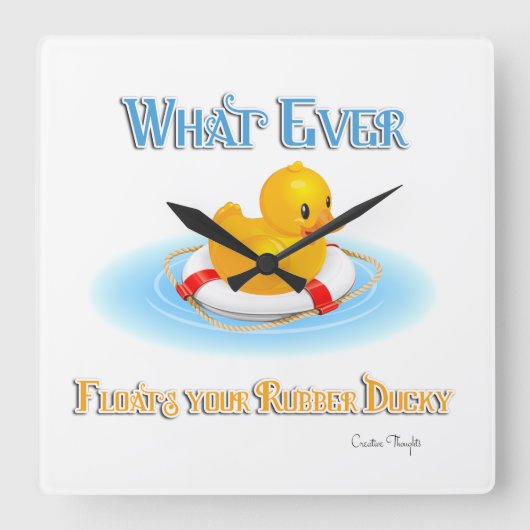 Wat er ook op drijft. vierkante klok (Voorkant)