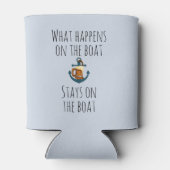 Wat er op de boot gebeurt, blijft grappig maritiem blikjeskoeler (Achterkant)