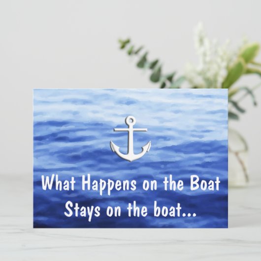 Wat er op de boot gebeurt - Grappig boeien Kaart (Staand voorkant)