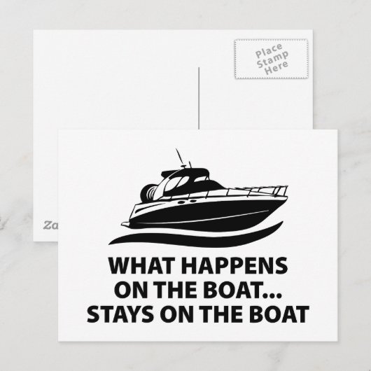 Wat er op de boot gebeurt ... Staven aan boord Briefkaart (Voorkant / Achterkant)