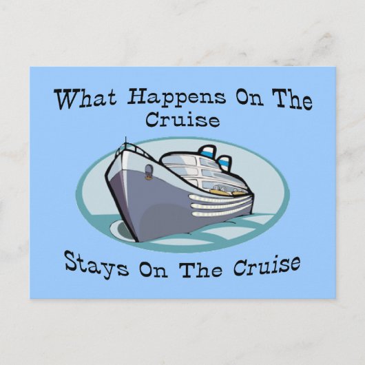 Wat er op de cruise gebeurt briefkaart (Voorkant)