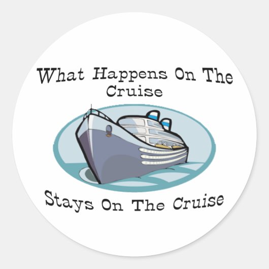 Wat er op de cruise gebeurt ronde sticker (Voorkant)