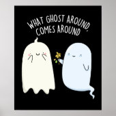 Wat er rond Ghost komt rond Halloween Pun Poster (Voorkant)
