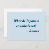 Wat eten Japanse kannibalen? Briefkaart Ramen (Voorkant / Achterkant)