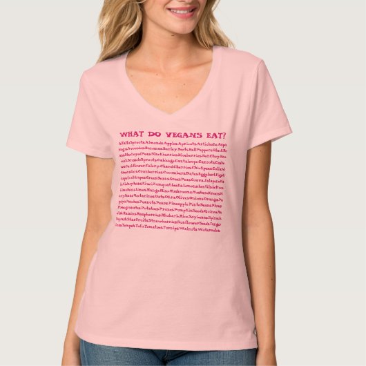 Wat eten Vegans? T-shirt (Voorkant)