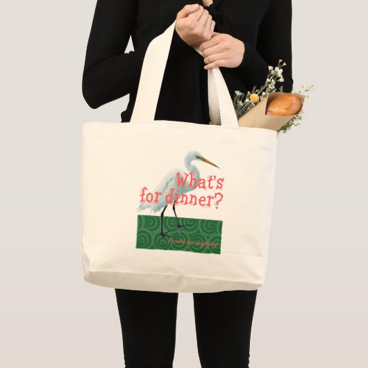 “Wat eten we vanavond?” Grote Tote Bag (Voorkant (product))
