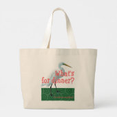 “Wat eten we vanavond?” Grote Tote Bag (Achterkant)