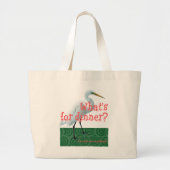 “Wat eten we vanavond?” Grote Tote Bag (Voorkant)