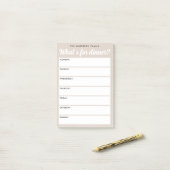 Wat eten we vanavond lichtbruine weekplanner post-it® notes (Op bureau)