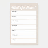 Wat eten we vanavond lichtbruine weekplanner post-it® notes (Voorkant)