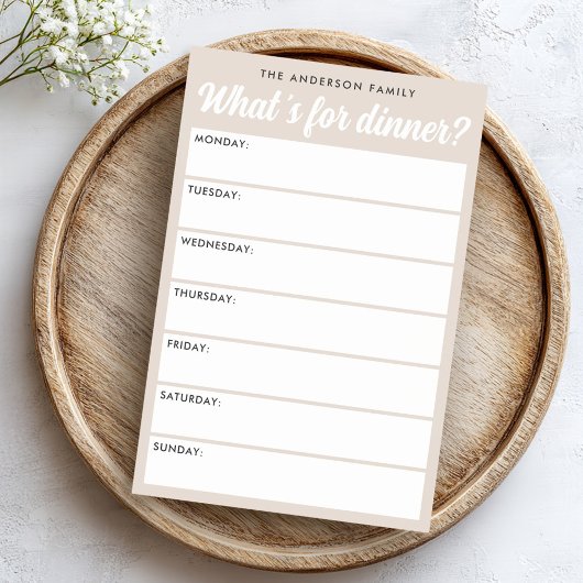Wat eten we vanavond lichtbruine weekplanner post-it® notes