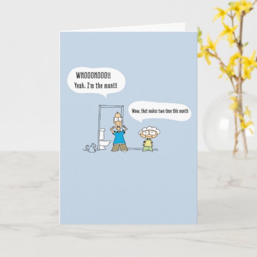 Wat!! Funny Comic Birthday Kaart - 004 (Gele Bloem)