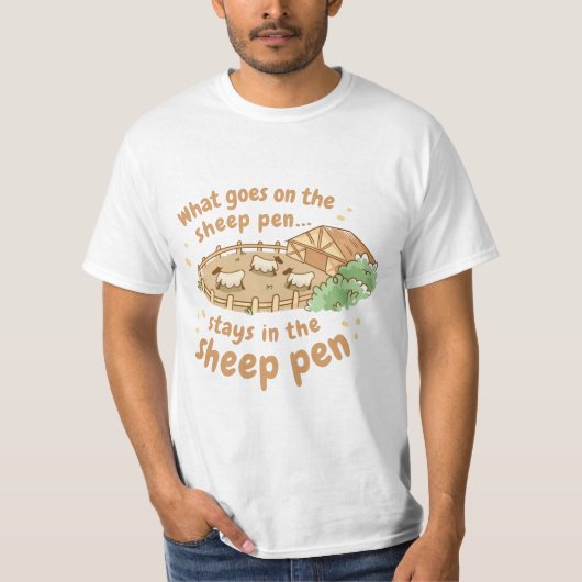 WAT GAAT OP DE SCHAPENPEN, BLIJFT OP DE SCHAPEN PE T-SHIRT (Voorkant)