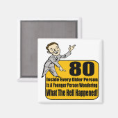 Wat gebeurde 80ste verjaardag geschenken magneet (Voorkant / Achterkant)
