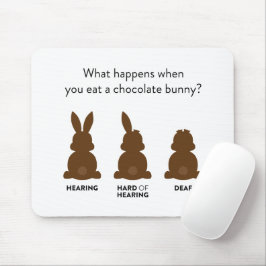 Wat gebeurt er als je een chocolade konijntje eet? muismat