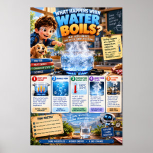 Wat gebeurt er als water kookt poster