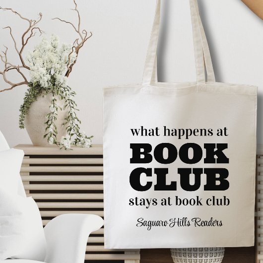 Wat gebeurt er bij Book Club Naam Lezen Bookish Tote Bag