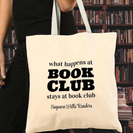 Wat gebeurt er bij Book Club Naam Lezen Bookish Tote Bag