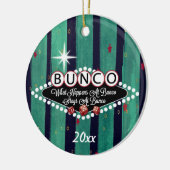 Wat gebeurt er bij Bunco-feestdag staking? Keramisch Ornament (Links)