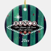 Wat gebeurt er bij Bunco-feestdag staking? Keramisch Ornament (Achterkant)