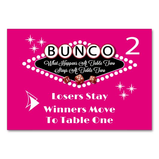 Wat gebeurt er bij Bunco Table Kaart #2 (Voorkant)