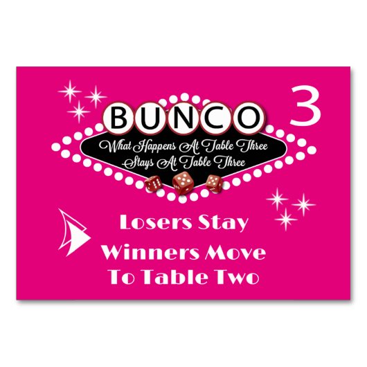 Wat gebeurt er bij Bunco Table Kaart #3 (Voorkant)