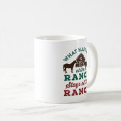 Wat gebeurt er bij de ranch-stations aan de rand koffiemok (Voorkant rechts)