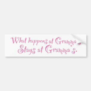 Wat gebeurt er bij Gramma? Bumpersticker