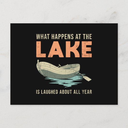 Wat gebeurt er bij het Lake Boat zeilbootcadeau Briefkaart (Voorkant)