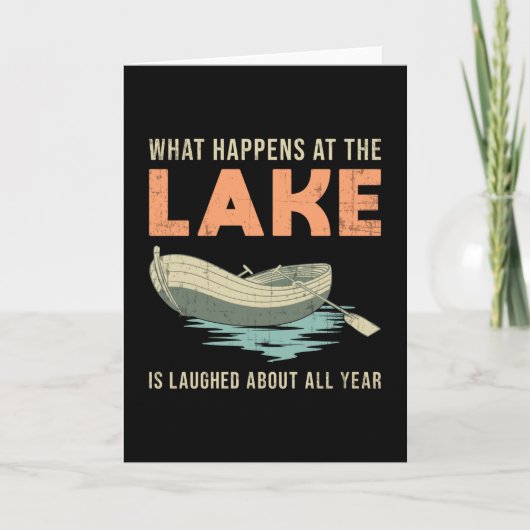 Wat gebeurt er bij het Lake Boat zeilbootcadeau Kaart (Voorkant)