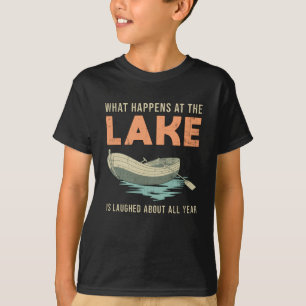 Wat gebeurt er bij het Lake Boat zeilbootcadeau T-shirt