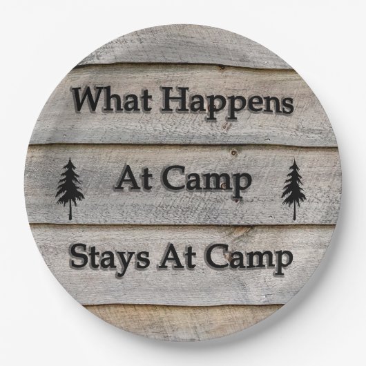 Wat gebeurt er bij kampverblijven papieren bordje (Voorkant)