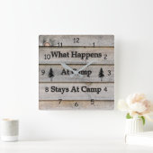 Wat gebeurt er bij kampverblijven vierkante klok (Huis)