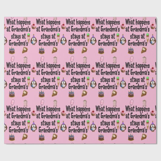 Wat gebeurt er bij oma? cadeaupapier (Vlak)