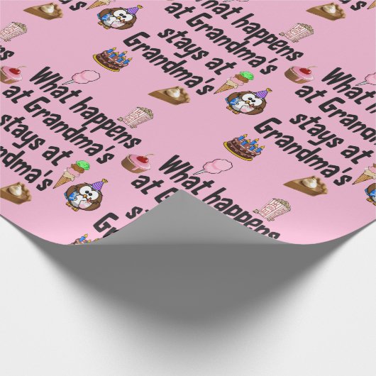 Wat gebeurt er bij oma? cadeaupapier (Hoek)