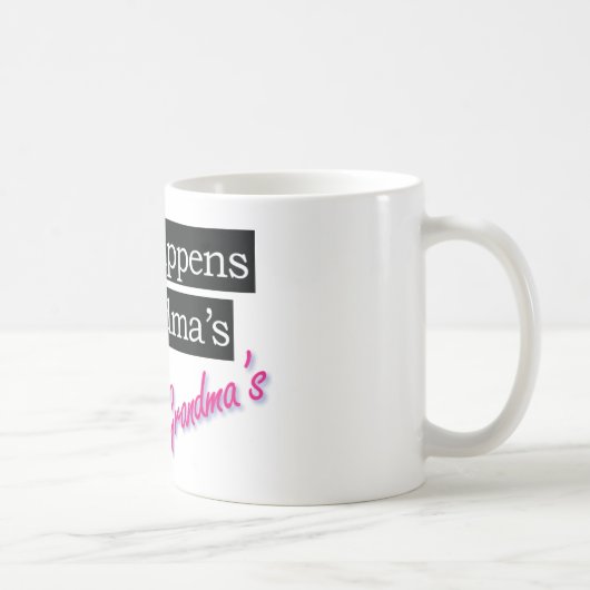 Wat gebeurt er bij oma's? koffiemok (Rechts)