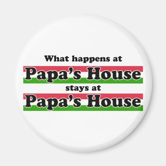 Wat gebeurt er bij Papas House Magneet (Voorkant)