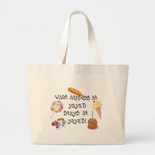 Wat gebeurt er bij YaYa's STAYS bij YaYa's? Grote Tote Bag (Voorkant)