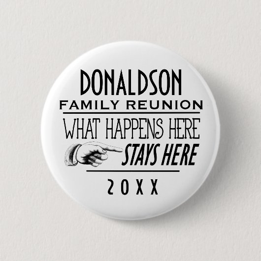 Wat gebeurt er hier Fun Family Reunion Gift Ronde Button 5,7 Cm (Voorkant)