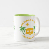 Wat gebeurt er in Caravan Stays in de Caravan? Tweekleurige Koffiemok (Voorkant rechts)