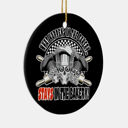 Wat gebeurt er in de bakkerij: Rolling Pins Keramisch Ornament (Rechts)