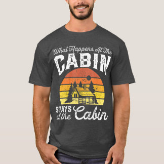 Wat gebeurt er in de Cabin Stays grappige reportag T-shirt