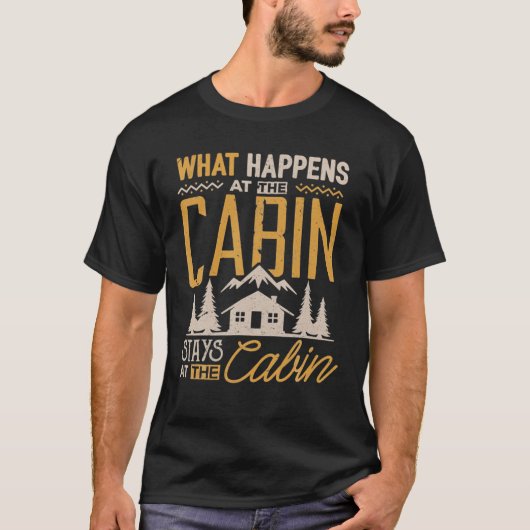 Wat gebeurt er in de cabinestalen op de Cabin Camp T-shirt (Voorkant)