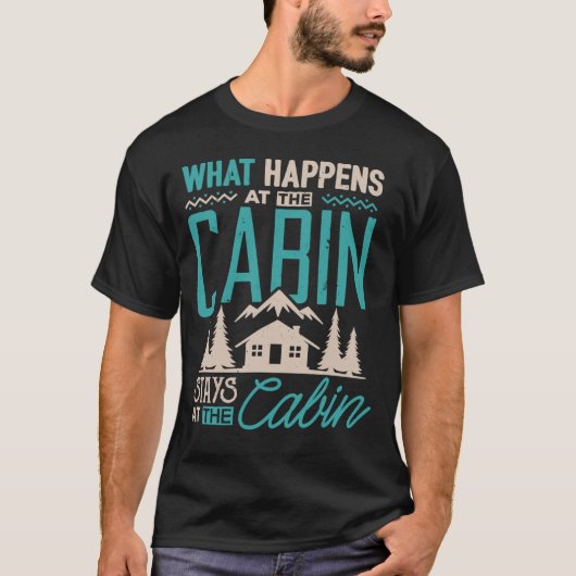 Wat gebeurt er in de cabinestalen op de Cabin Camp T-shirt (Voorkant)