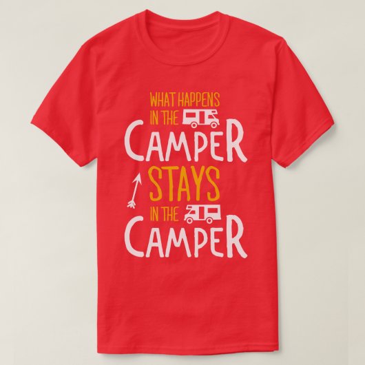 WAT GEBEURT ER IN DE CAMPER T-SHIRT (Design voorkant)