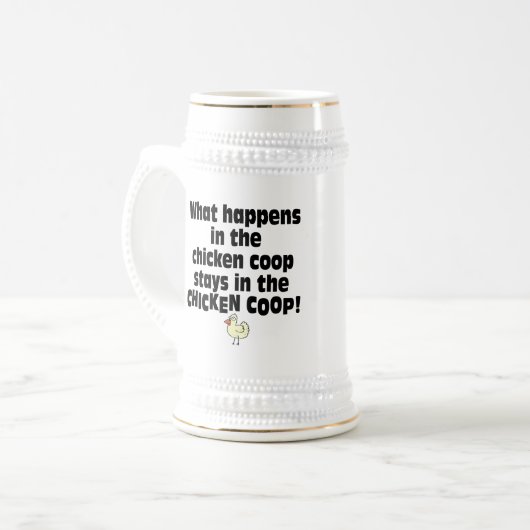 Wat gebeurt er in de Chicken Coop? Bierpul (Voorkant links)